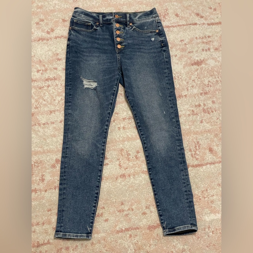 EXPRESS High Rise Button Front Jeans 6R EUC